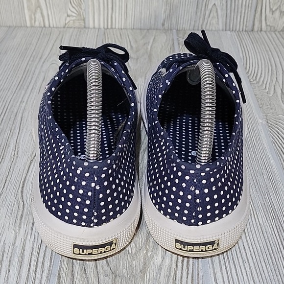 Superga Navy Polka Dot Sneakers - Picture 6 of 11